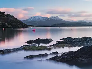 Borth Y Gest Beach at sunrise, Snowdonia National Park, Gwynedd, North Wales, Wales