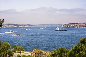Bosphorus Strait, with European Istanbul on left and Asian Istanbul on right, Istanbul