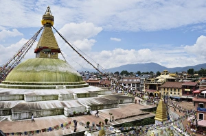 Bagmati Prints: Boudhanath, UNESCO World Heritage Site, Bagmati, Central Region, Nepal, Asia