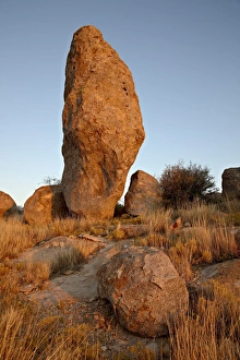 Images Dated 19th November 2009: Boulder at sunset, City of Rocks State Park, New Mexico, United States of America