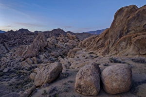 Boulders Prints: Boulders and granite hills, Alabama Hills, Inyo National Forest, California, United