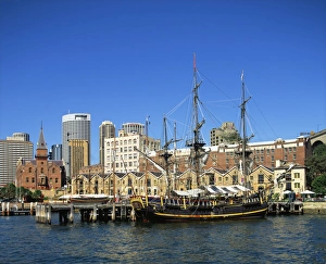 Replicas Prints: The Bounty moored at the Rocks, Sydney Harbour, Sydney, New South Wales
