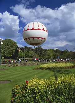 Balloon Prints: The Bournemouth Eye, a tethered balloon giving rides above the town, Lower Gardens
