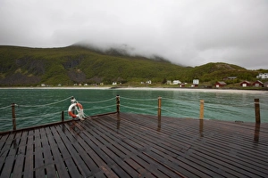 Board Walk Prints: Bovaer village seen from the Lighthouse deck, Senja island, Troms county