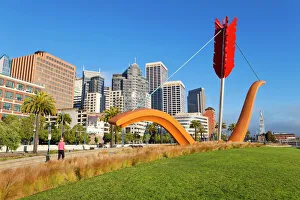 Parks Prints: Bow and Arrow Sculpture in Rincon Park, Embarcadero, San Francisco, California, United