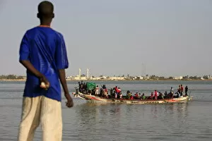 Images Dated 30th January 2007: Boy looking at a boat, Saint Louis, Senegal, West Africa, Africa