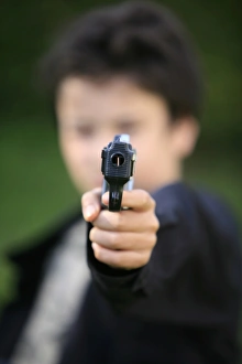 Images Dated 1st November 2006: Boy with toy gun, Le Souillard, Eure, France, Europe