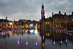 Night Time Prints: Bradford City Park and Garden of Light Display in Centenary Square