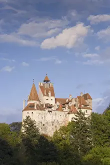Romanian Prints: Bran Castle (Draculas Castle) perched atop a 60m peak in the centre of the village