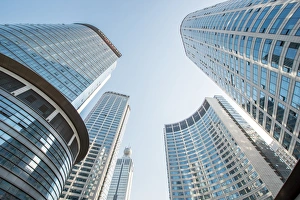Hangzhou Prints: Brand new skyscrapers in Jianggan district of Hangzhou, Zhejiang, China, Asia