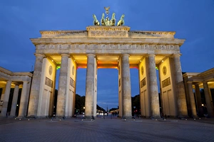 City Gate Prints: Brandenburg Gate at night, Berlin, Germany, Europe
