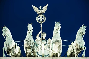 Symbolism Prints: Brandenburg Gate (Tor) at night, Berlin, Germany, Europe