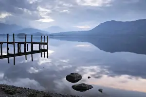 Brandlehow Bay, Borrowdale, Lake Derwent Water at daybreak, Lake District National Park