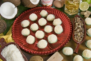 Brazilian Food Prints: Brazilian food, beijnhos de coco, Brazil, South America