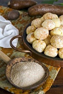 Brazilian Food Prints: Brazilian pao de queijo, cheese bread, Brazil, South America