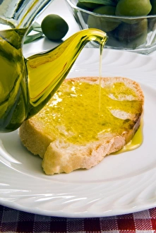 Olive Oil Prints: Bread and olive oil, Tuscany, Italy, Europe