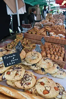Images Dated 4th October 2008: Bread stall at the Italian market at Walton-on-Thames, Surrey, England