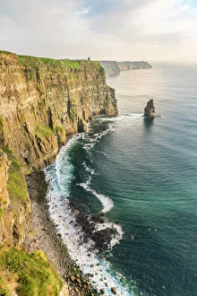 Sea Stack Gallery: Breanan Mor and O Briens tower, Cliffs of Moher, Liscannor, County Clare, Munster province