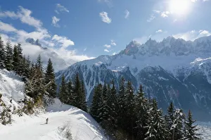40 44 Years Prints: Brevant ski area, Aiguilles de Chamonix