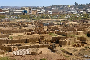 Images Dated 27th August 2007: Brick production in Antananarivo, Madagascar, Africa