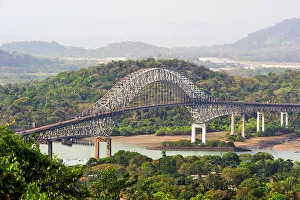 Vehicles Prints: Bridge of the Americas, Panama City, Republic of Panama, Central America