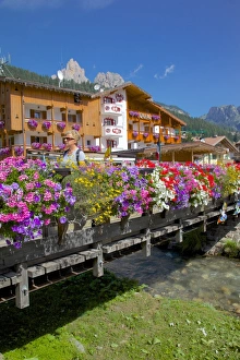 Stereotypically Italian Prints: Bridge and flowers, Pozza di Fassa
