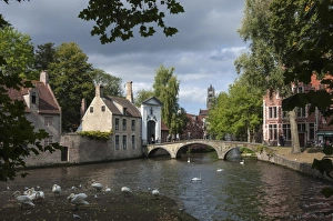 Bruges Prints: Bridge and Gateway to Begijnhof, Bruges, UNESCO World Heritage Site, Belgium, Europe