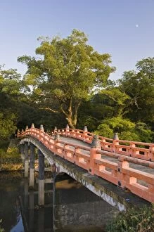 Bridge leading to the main entrance to Usa Jingu, Usa, Oita, Japan, Asia