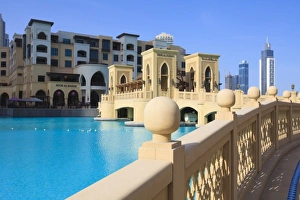 Down Town Prints: Bridge leading to the Souk Al Bahar, Downtown, United Arab Emirates, Middle East