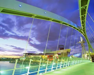Manchester Prints: Bridge and Lowry Centre, Manchester, England