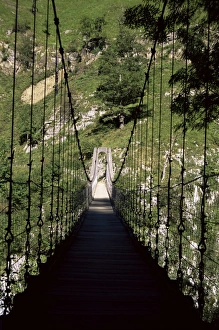 Pays Basque Prints: Bridge near Larrau, Holzarte, Pays Basque, Pyrenees, Aquitaine, France, Europe