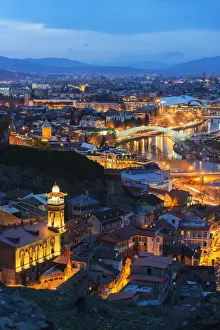 Bridge of Peace and Public Service Hall House of Justice on Mtkvari River, Tbilisi