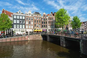 Amsterdam Prints: Bridge over Prinsengracht canal, Amsterdam, The Netherlands, Europe