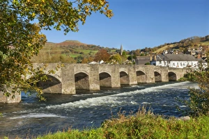 Powys Prints: Bridge over River Usk, Crickhowell, Powys, Brecon, Wales, United Kingdom, Europe