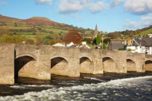 Bridges Prints: Bridge over River Usk, Crickhowell, Powys, Wales, United Kingdom, Europe