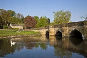Water Bird Prints: The bridge over the River Wye, Bakewell, Peak District National Park, Derbyshire