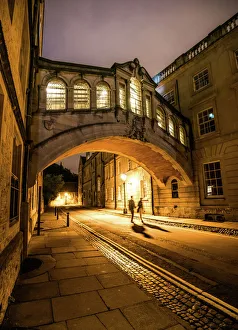 Footpath Prints: Bridge of Sighs, Oxford, Oxfordshire, England, United Kingdom, Europe
