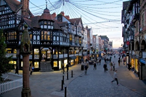Bridge Street at Christmas, Chester, Cheshire, England, United Kingdom, Europe