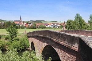 Romantic Road Prints: Bridge over Tauber River, Taubertal Valley