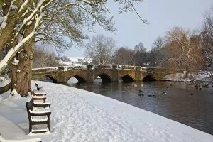 Bench Collection: Bridge over the Wye River, Bakewell, Derbyshire, England, United Kingdom, Europe