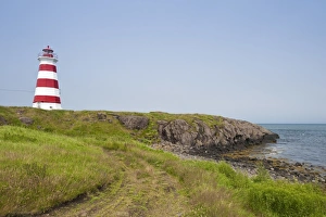 Red And White Prints: Brier Island Lighthouse, Nova Scotia, Canada, North America