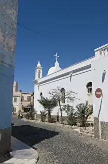Images Dated 24th February 2009: Bright church in San Vincente, Mindelo, Cape Verde Islands, Africa