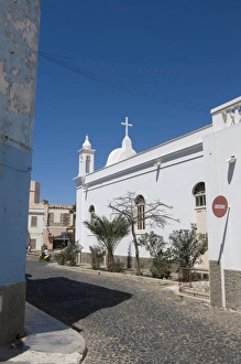 Images Dated 24th February 2009: Bright church in San Vincente, Mindelo, Cape Verde Islands, Africa