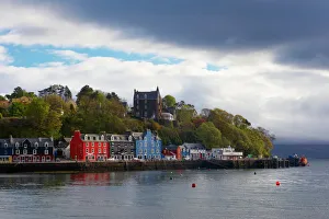 Inner Hebrides Prints: Brightly coloured houses at the fishing port of Tobermory, Isle of Mull