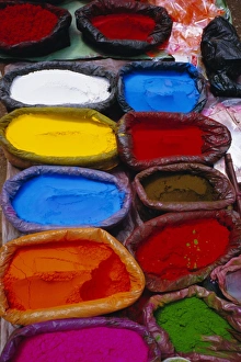 Variety Prints: Brightly coloured powder for offerings