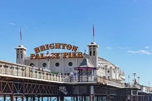 Attractions Prints: Brighton Palace Pier under clear blue skies
