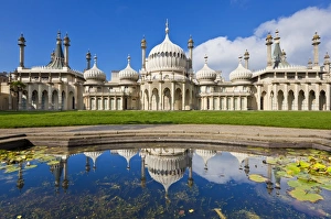Brighton Royal Pavilion with reflection, Brighton, East Sussex, England, United Kingdom, Europe