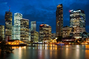 Queensland Prints: Brisbane city skyline after dark, Brisbane, Queensland, Australia, Pacific