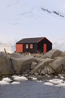 Base Prints: British base, Port Lockroy, Antarctic Peninsula, Antarctica, Polar Regions