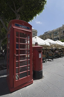 Telephone Box Prints: British telephone box and post box, Valletta, Malta, Europe